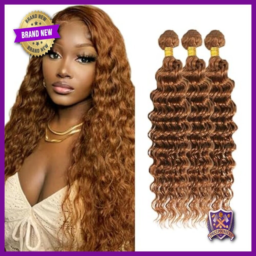 Human Hair Deep Wave Bundles, 30-34 Inch, Quick Weave, Low Shedding